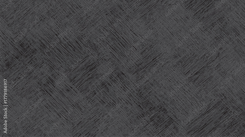 Obraz premium Dark charcoal grey textured background with intersecting diagonal hatched lines and subtle speckles creating a woven pattern