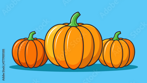 Three spooky jack o lanterns with glowing eyes and grinning faces illuminated by a full moon with bats flying overhead on halloween night