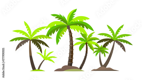 Tropical Paradise: A collection of vibrant, verdant palm trees standing tall, evoking the feeling of a tropical paradise.