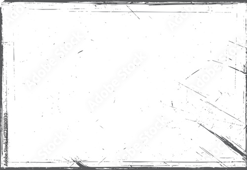 Distressed grunge texture overlay with scratches and dust particles on white background vector