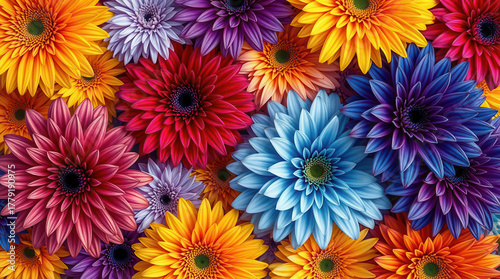 Composizione di margherite colorate. Generative AI