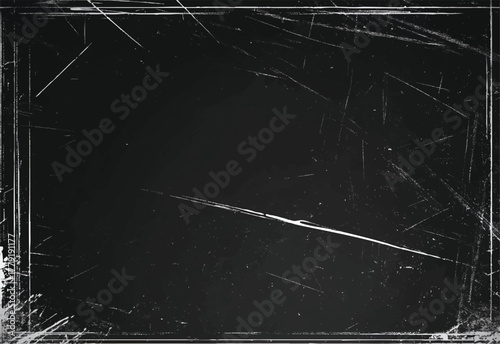 Dark textured background with white scratches and dust particles overlay effect grunge black