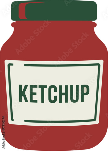 Ketchup bottle illustration vector graphic condiment sauce tomato food drawing design
