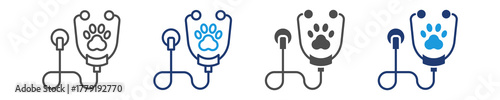 veterinary icon set multiple style