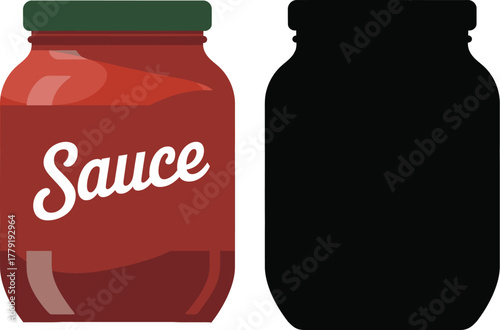Best gourmet tonameit sauce jar vector illustration for pasta and pizza recipes