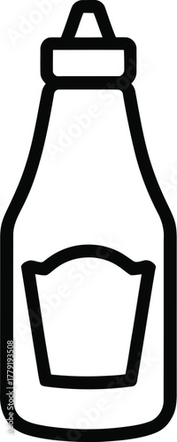 Ketchup bottle icon vector illustration condiment sauce container food drawing design graphic