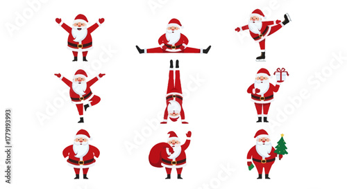 Santa Claus Yoga Poses Holiday Wellness and Festive Fun