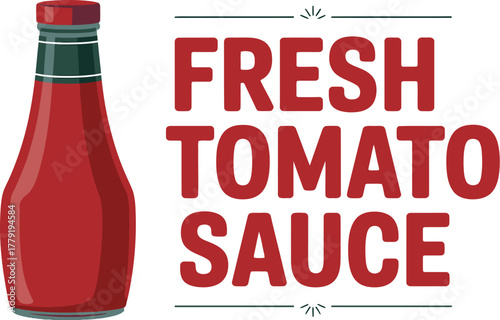 Fresh tomato sauce bottle product photography for sale illustration graphic design