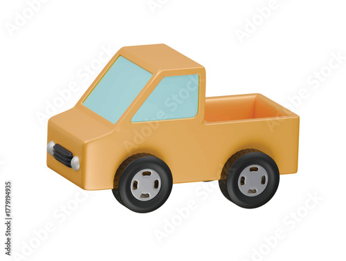 pickup truck icon 3d illustration render