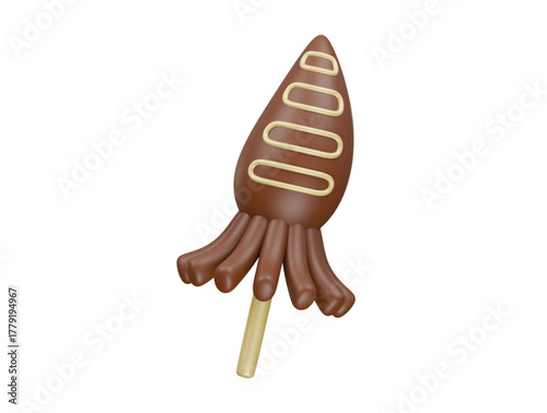 ikayaki icon 3d illustration render