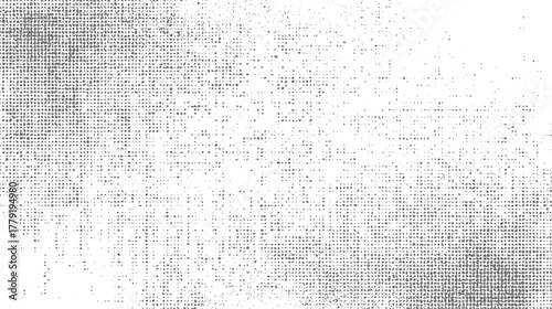 Abstract grey dots pattern on white background textured surface with varying density and size vector