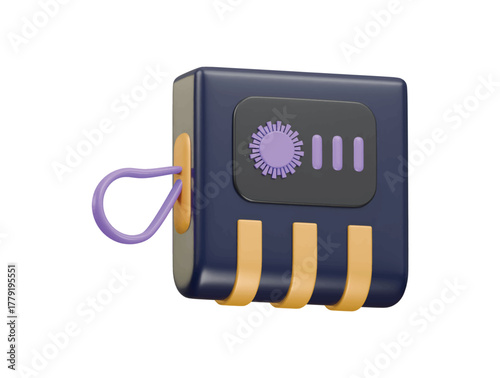 portable radio icon 3d illustration render