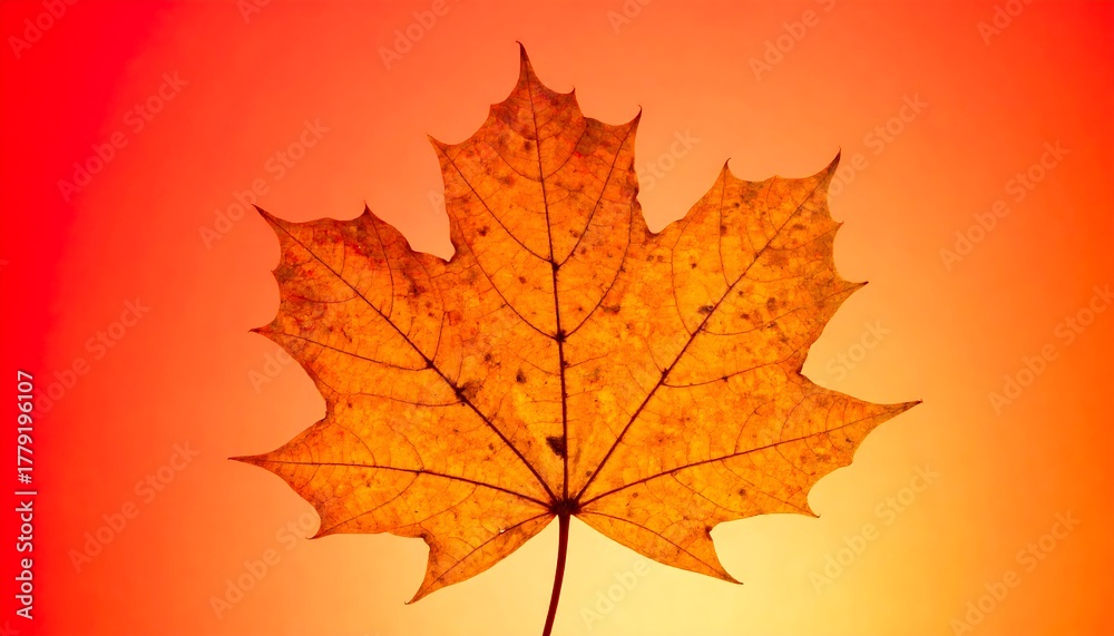 Obraz premium Autumn leaf in warm light