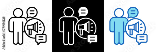 Freedom Of Speech whiteblack icon