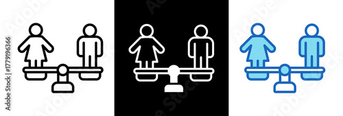 Equal Right whiteblack icon