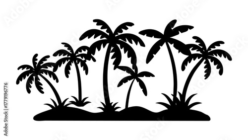 Tropical Silhouette: A serene display of palm trees cast a striking silhouette against the serene sky, creating a feeling of relaxation. 