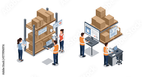 Efficient warehouse management with isometric digital tools and logistics solutions