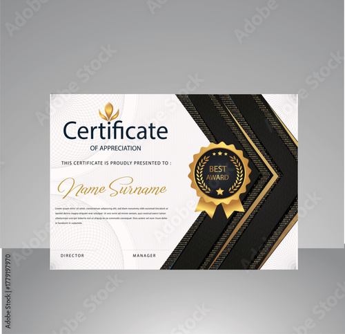 Elegant certificate template vector with luxury and modern pattern background - Vector 