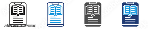 e-books icon set multiple style