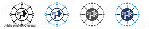 networking marketing icon set multiple style