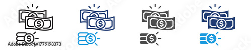 money icon set multiple style