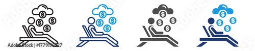 passive income icon set multiple style