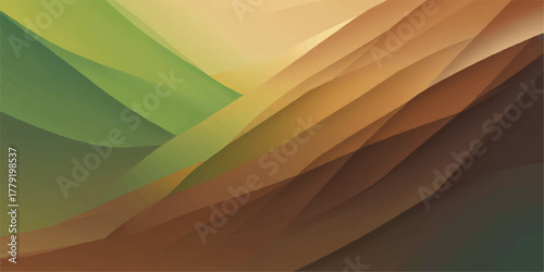 Abstract green and yellow background with orange gradient lines forming a bright summer wave pattern vector design