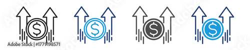 dividend income icon set multiple style