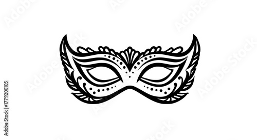 Fancy mask black white icon 