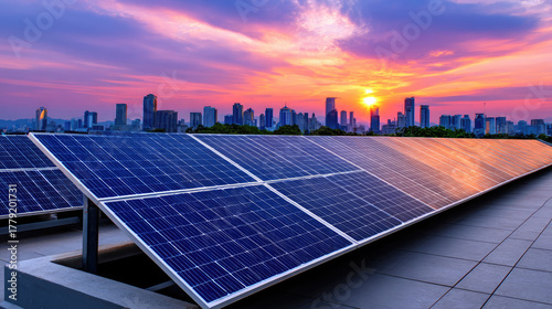 Modern rooftop solar panels...