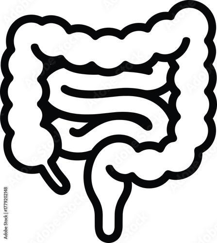 Digestive System Icon Of Intestines Health Gastro Abdomen Supplement Organ Treatment Anatomy