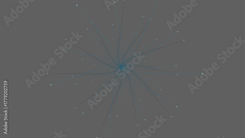 Vortex or black hole visualization with subtle blue lines and distant points of light.