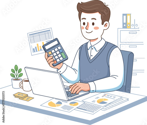 businessman with calculator