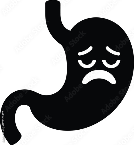 Gastro distress digest icon stomach upset abdominal pain bowel health aliment