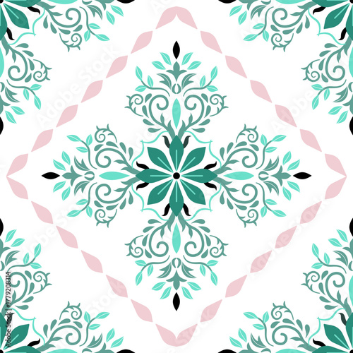 Geometric, ethnic oriental ikat seamless pattern treditional Design for background, carpet wallpaper, clothing, wrapping, batik, fabric, Vector illustration, embroidery style.  