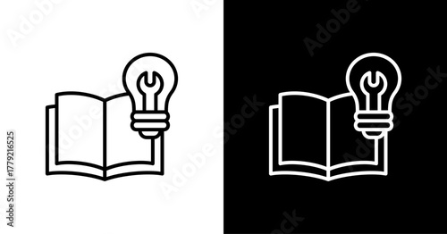 Study Techniques  White Icon Set Design