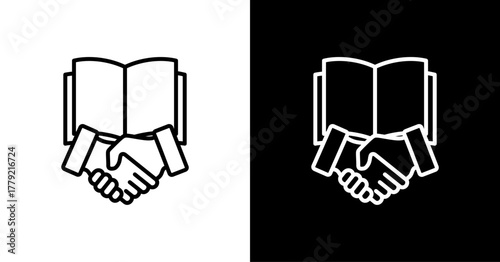 Collaborative Learning  White Icon Set Design