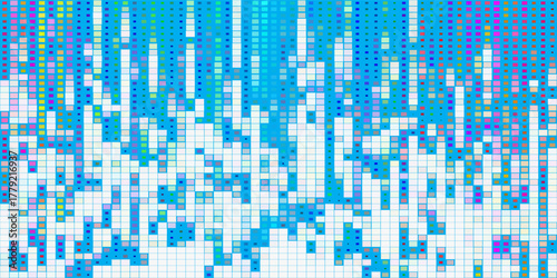 Abstract pixel sorting background with blue and magenta glitch stripes creating a distorted digital pattern, ideal for technology, cyberpunk, or data corruption themes