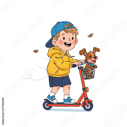 boy with scooter