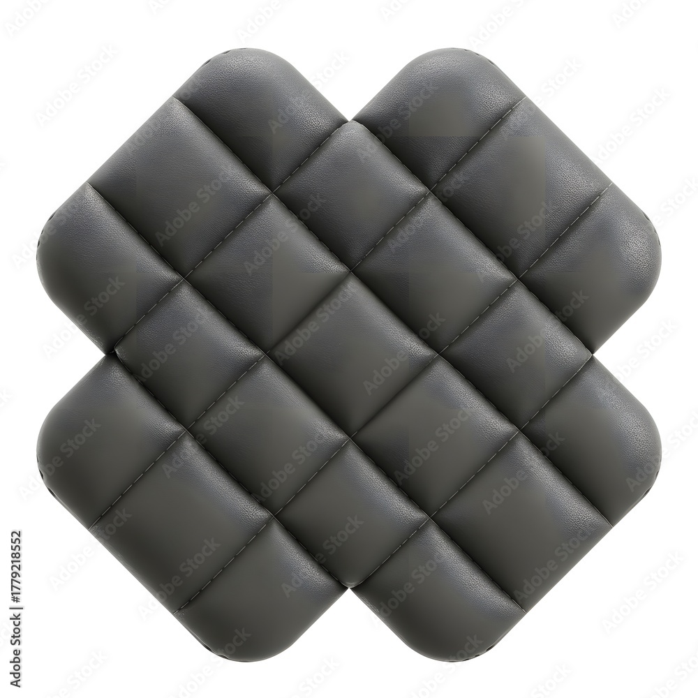Obraz premium Dark Grey Quilted Diamond Pattern Texture Isolated on White perfect for website background, interior design element,