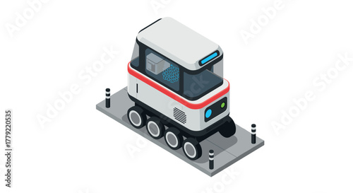 Isometric autonomous delivery robot on urban sidewalk
