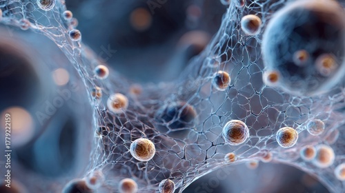 microscopic world concept, cells and neurons