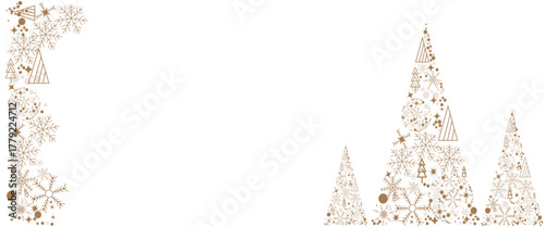 Vector golden  Christmas trees and white background design.