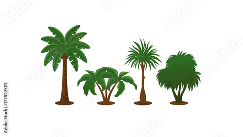 Diverse Tree Collection: A vibrant assortment of unique tree species stands tall, showcasing a beautiful array of foliage and trunk variations.