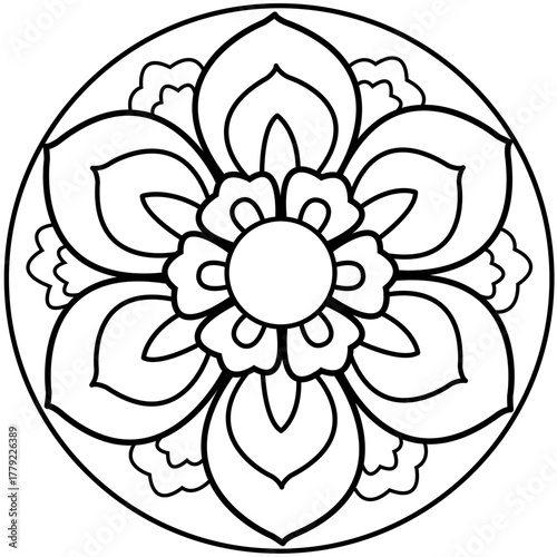 단청전통문양 라인그림