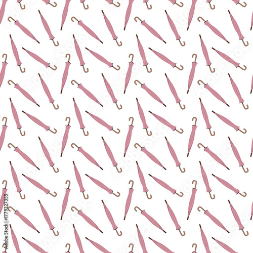 Closed umbrella repeat pattern for spring fashion wrapping paper and weather themed prints