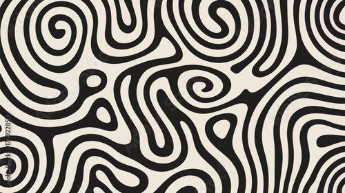 Swirling black and white pattern with a unique and captivating visual appeal