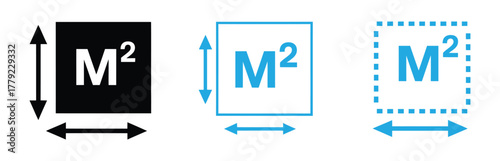 Square Meter icon symbol for templates, web design and infographics