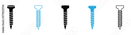 Screw icons in outline and fill. vector illustration for ui.