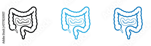 Intestine icon. Bowel symbol. Human anatomy, guts or intestinal tract vector illustration. Digestion sign. Abdominal gastric belly icon isolated